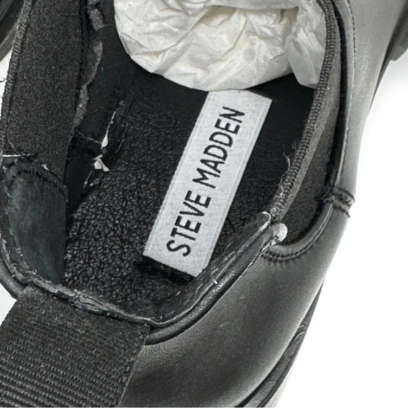 Steve Madden Howler Bootie Black Chunky Heel Combat Boots Size 8.5 - Picture 9 of 12